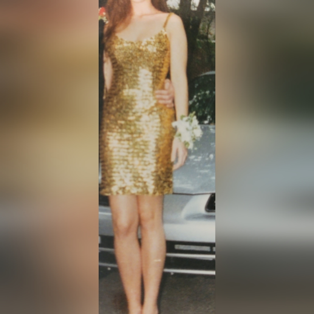 Vintage 80s / 90s Gold Sequin Slip Dress - Picture 10 of 10